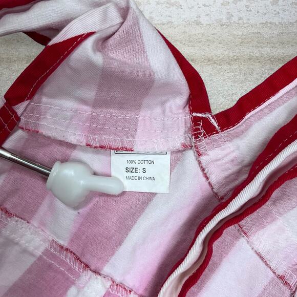 Vintage 90s Game Bibs Overalls Mens S Baggy Fit Wide Leg Red White Striped Work - Picture 4 of 4